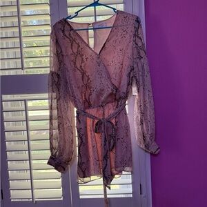 Pink Snake Print Romper